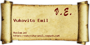 Vukovits Emil névjegykártya